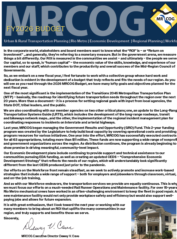 FY26 MRCOG Budget Report Cover Page