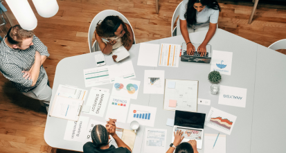 Group working at a table