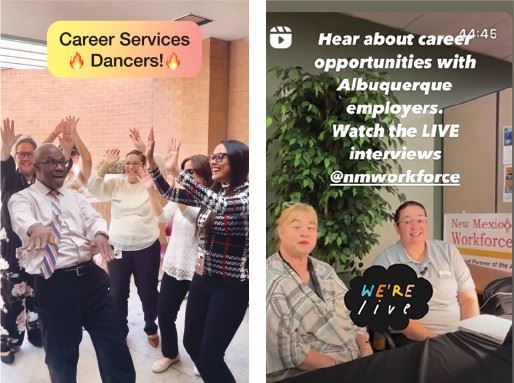 WCCNM's presence on Social Media with dancing employees and live interviews